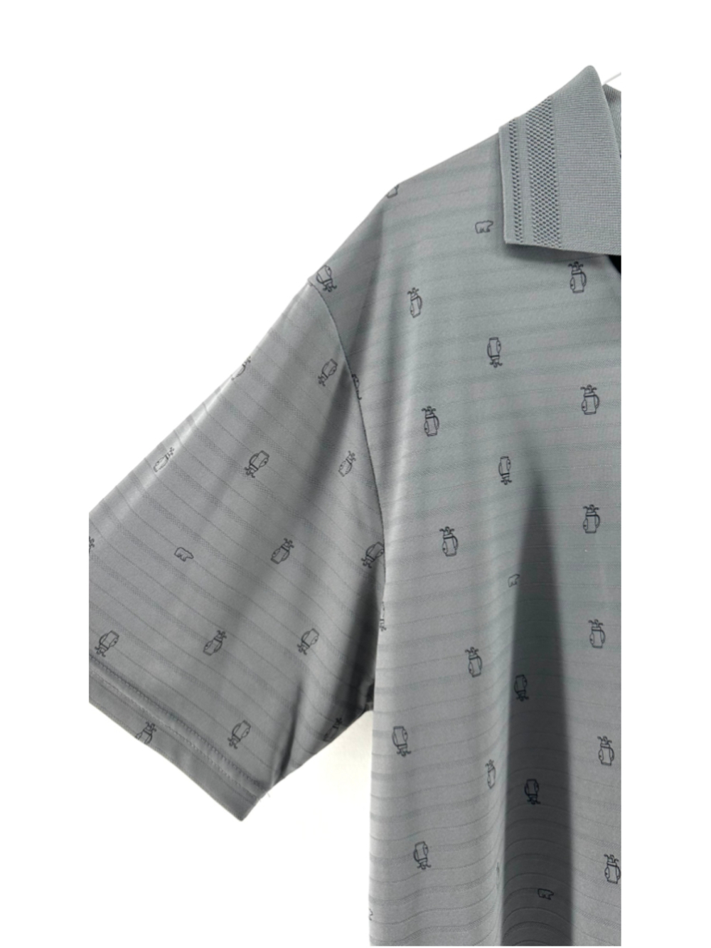 Men's L NICKLAUS Gray GOLF BAG PRINT Polo SS Shirt DRI-FIT Eco Choice Recycled - Picture 4 of 10
